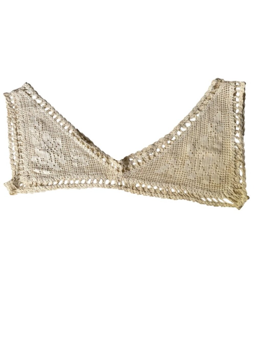 Antique Victorian Edwardian Handmade Womens Crocheted Camisole Lace Yoke Collar - Picture 13 of 14